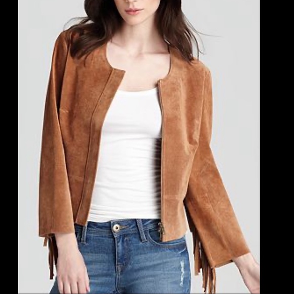 Tracy Reese Boho Suede Jacket w/ fringe - Picture 1 of 6